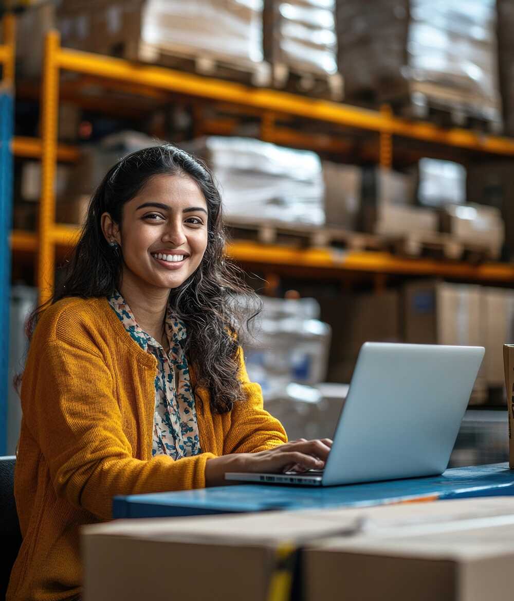 Empowered Business Owner in Warehouse